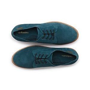 G.H. Bass & Co teal suede oxfords